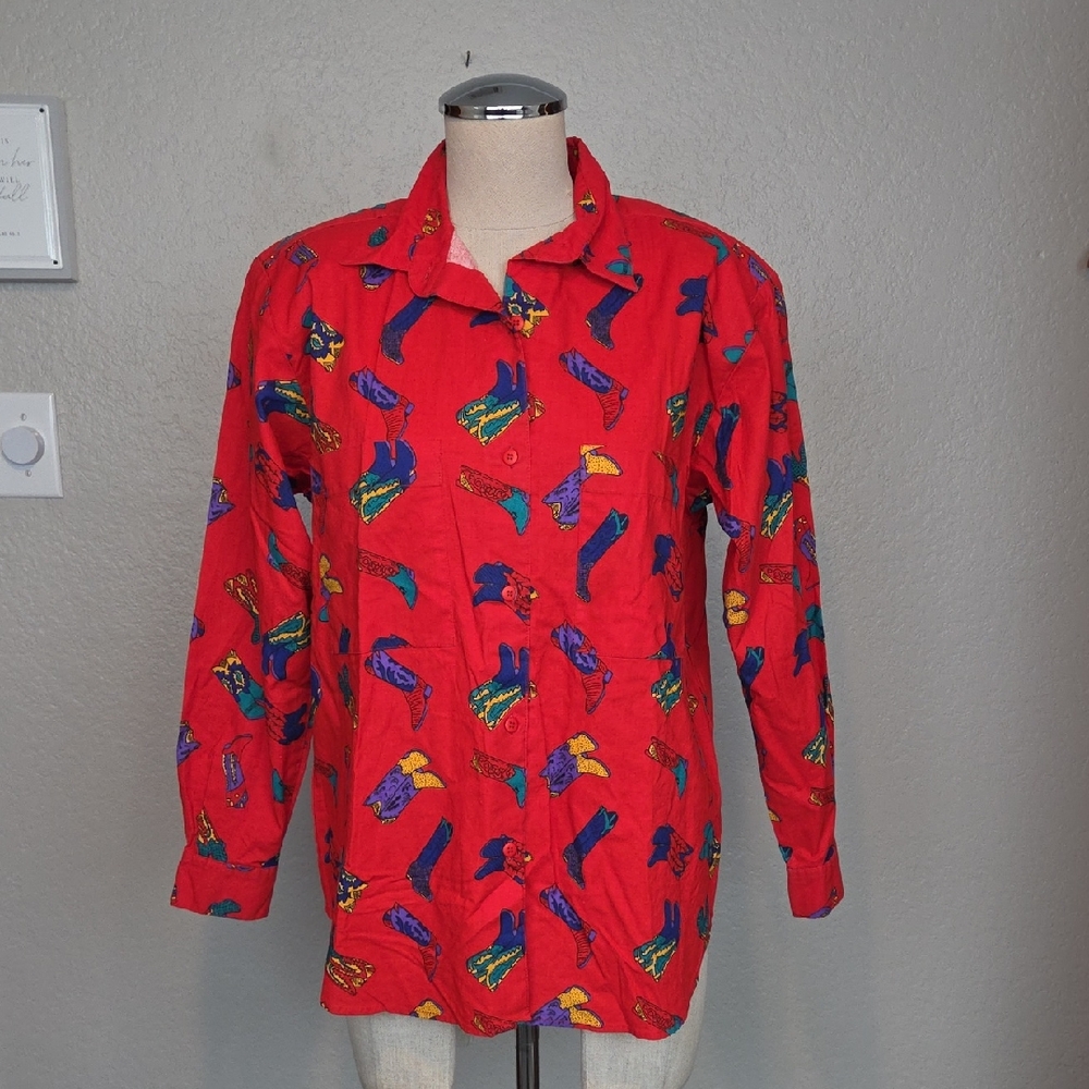 KZK Vintage Western Button Down Blouse NWOT